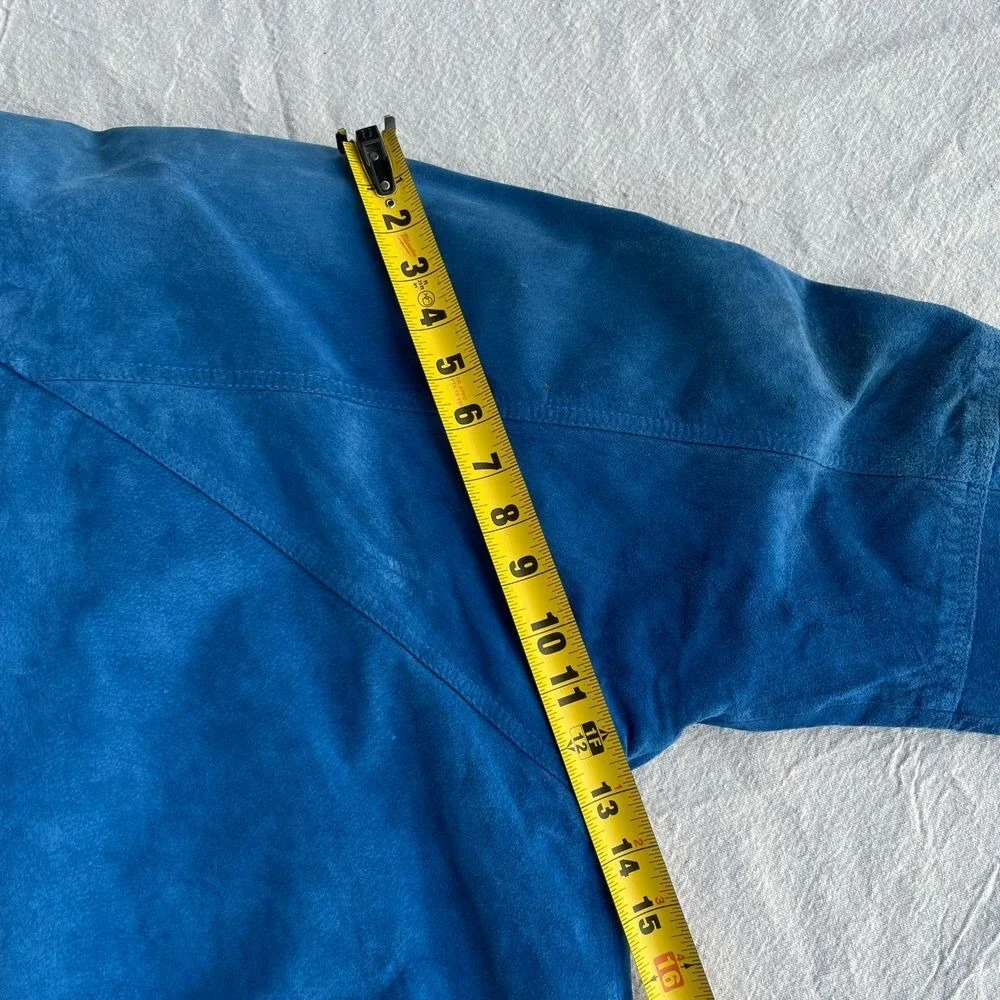 Vintage‎ Blue Overland Outfitters Suede Leather Jacket 